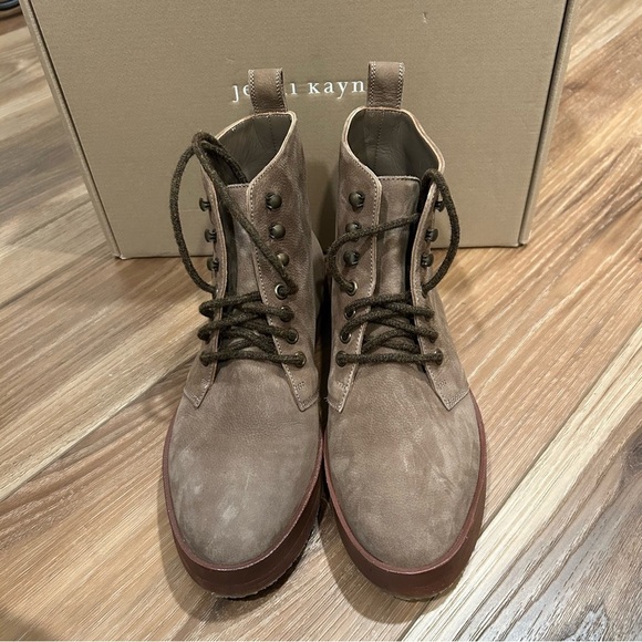 New in box Jenni Kayne tan Oiled Leather Canyon lace up Suede Boot size 37 US 7 - Picture 3 of 5